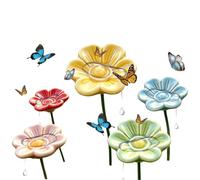 Estación de riego de para jardín de cerámica con forma de flor con | Estación de riego de mariposa de abeja para camino, balcón, jardín, camino, patio, porche, cama de flores