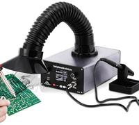 Estación de soldador con extractor de humos, velocidad ajustable del extractor de humos de soldadura de 150 W, estación de soldadura de 75 W, temperatura ajustable de 0-450 ℃, iluminación LED