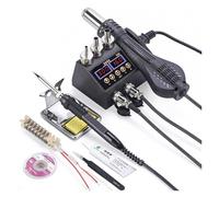 Estación de soldadura 2 en 1 750 W con pantalla digital LCD, estación for reparación teléfonos móviles BGA SMD IC, herramientas 8898(8898 KIT6,110/V)