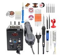 Estación de soldadura aire caliente 858D 700 W, soldador digital, estación retrabajo BGA, máquina con pistola calor, 110 V/220 V(858D Set 4,220/V)
