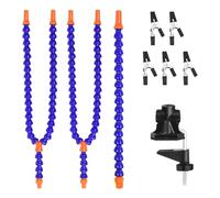 Estación de soldadura, ayuda a soldar con 3 brazos flexibles de cuello de cisne y clips, ideal para soldar y manualidades, lupa de luz