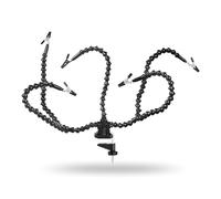 Estación de soldadura, ayuda a soldar con 3 brazos flexibles de cuello de cisne y clips, ideal para soldar y manualidades, lupa de luz