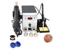 Estación De Soldadura Con Soldador Eléctrico 2 En 1 750 W + Pistola Aire Caliente Reparación Circuitos Integrados BGA SMD PCB Soldador Eficiente(8586-SET-XZ)