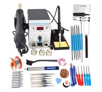 Estación De Soldadura Con Soldador Eléctrico 2 En 1 750 W + Pistola Aire Caliente Reparación Circuitos Integrados BGA SMD PCB Calentamiento rápido(8586-SET-E)