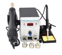 Estación De Soldadura Con Soldador Eléctrico 2 En 1 De 750 W + Estación De Soldadura Con Pistola De Aire Caliente Con Reparación De Circuitos Integrados BGA SMD PCB Eficaz Precisión(8586-D)