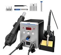 Estación de soldadura de aire caliente 2 en 1, estación de soldadura de 700 W con pantalla LED, estación de desoldadura, pistola de aire caliente, temperatura ajustable de 100 ~ 500 °C, calentamiento