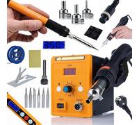 Estación de soldadura de aire caliente 858D + kit 11 en 1 soldador de precisión con pantalla naranja rottweiler serie Electric S