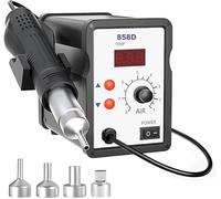 Estación de soldadura de aire caliente 858D, soldadora de aire caliente, pantalla digital, 100-480 °C, 700 W, 4 boquillas para BGA, SOIC, CHIP, QFP, PLCC