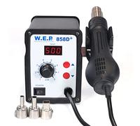 Estación de soldadura de aire caliente con soporte para pistola de aire caliente 858D+ WEP soldadura Hot Air Gun SMD Rework estación de aire caliente 700 W + 3 boquillas DE