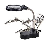 Estación de soldadura de lupa de lupa, lámpara LED 4x de lupa de lupa con luz y clips auxiliares para soldar reparación PCB joyería artesan
