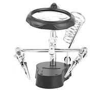 Estación de soldadura de lupa de luz LED LED de Cheotime, soporte de lupa de lupa de lupa de trabajo ajustable para soldadura, joyería, reparación de electrónica