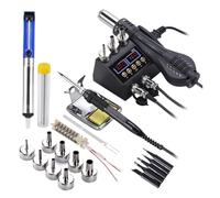 Estación De Soldadura De Retrabajo De 750 W, Soldador De Aire Caliente 2 En 1, Pantalla Digital LCD, Estación De Soldadura For Reparación De Circuitos Integrados De PCB BGA Eficaz Precisión(8898 kit8)