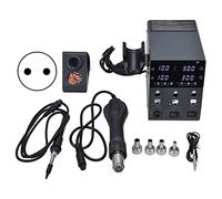 Estación de soldadura de retrabajo de aire caliente 2 en 1 con potencia de 760 W y enchufe estadounidense de 110 V CA - Materiales de acero inoxidable y ABS - Pistola de aire de