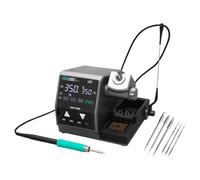 Estación de soldadura digital para cautín, estación de soldadura industrial de alta potencia con mango de control con cable y 6 puntas de soldadura, ajuste de temperatura de 100 a 450 °C