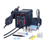 Estacion de Soldadura, Estación De Soldadura 8586D Pistola Aire Caliente 2 En 1 Con Pantallas Digitales, Modo Suspensión 10 Minutos For Retrabajo SMD(Package 2)