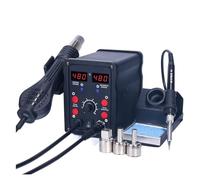 Estacion de Soldadura, Estación De Soldadura 8586D Pistola Aire Caliente 2 En 1 Con Pantallas Digitales, Modo Suspensión 10 Minutos For Retrabajo SMD(Package 1)