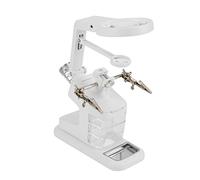 Estación de Soldadura, Estación de Trabajo de Soldado Eléctrico USB Estación de Soldadura de Soldadura Soporte de Hierro Soldado de Soldado con Clips de Tablero de Luces LED 3X/4.5X/25X LUPE LEPE