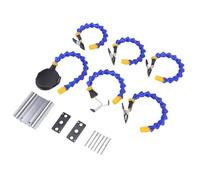 Estación de Soldadura Helping Hands con Pinzas Planas y Cilíndricas, Lupa 4-5X, Base de Aleación de Aluminio, Juego de 6 Piezas para Mantenimiento Electrónico - Ajuste Preciso