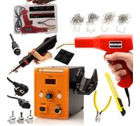 Estación de soldadura Hot-Air 858D + pistola remachadora de plástico en maletín + 200 remaches - Herramientas versátiles para reparaciones electrónicas y montaje en plástico - Rosfix 858D