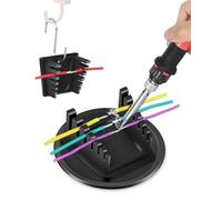 Estación de soldadura magnética de aleación de aluminio mejorada con base, soporte de soldadura de tercera mano, soporte de alambre de soldadura con 6 ranuras para cables de 28 AWG a 12 AWG (solo 1