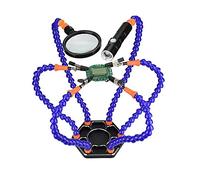 Estación de soldadura manos de ayuda, herramienta de soldadura de tercera mano 6 brazos de ayuda flexibles con LED USB 3 x lupa y linterna recargable