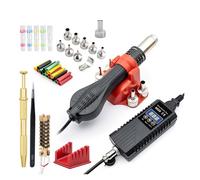 Estación de soldadura micro retrabajo con pistola aire caliente 750 W, 110 V/220 V, secador pelo digital LED for, calor, herramientas reparación(8858A Set 4)