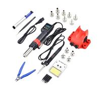 Estación De Soldadura SMD 750 W, Pistola Aire Caliente 2 En 1, Soldador Con Pantalla Digital LCD, For Reparación Circuitos Integrados BGA PCB Calentamiento rápido(Set6)
