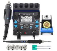 Estación de soldadura y estación de retrabajo de aire caliente - Kit de soldador de alta potencia con cartucho compatible con C245, retrabajo de aire caliente BGA de 1000 W para reparación de SMD e IC