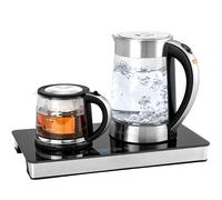 Estación de té y café ProfiCook® | Hervidor de 1,7 litros | Tetera | Vidrio | 0,8 litros | Función mantener caliente | Ajuste de temperatura y panel de control táctil con sensor | PC-TK 1056