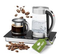 Estación de té y café ProfiCook® | Hervidor de 1,7 litros | Tetera | Vidrio | 0,8 litros | Función mantener caliente | Ajuste de temperatura y panel de control táctil con sensor | PC-TK 1056