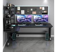 Estación de trabajo en forma de L en forma de ordenador con Pegboard, Home Office Gaming Desk With Bookshelf, Study Writing Table For PC & Laptop, Diseño ergonómico de ahorro de espacio para