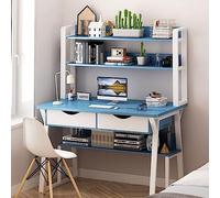 Estación de trabajo moderna para computadora con gabinete y estantes, escritorio de oficina en casa para aprender y escribir