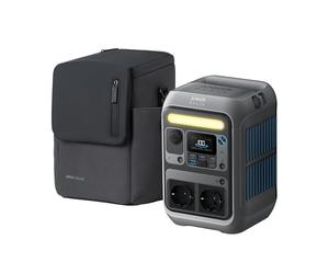 Estación eléctrica portátil Anker SOLIX C300 + funda protectora, batería LiFePO4 de 288 Wh multipuerto, generador solar de 300 W, para camping, viajes y emergencias (panel solar opcional).