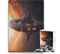 Estación Espacial Futurista en Nebulosa, Rompecabezas de 1000 Piezas para Adolescentes, Juego de Pensamiento Lógico Interactivo, Regalo Ideal para Ocasiones Memorables, Tamaño 38x26cm