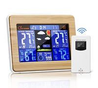 Estación meteorológica al aire libre, pantalla a color, reloj de previsión, reloj despertador electrónico multifuncional, temperatura y humedad, adecuado para el pronóstico del tiempo en casa, oficina