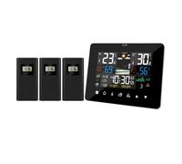 Estación meteorológica con pantalla táctil, reloj de pared digital, medidor temperatura y humedad, mesa escritorio sensor inalámbrico(Type 2)