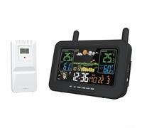 Estación meteorológica con sensor de alcance de 100 m para exteriores, LCD a color de 7.5 pulgadas, muestra humedad de temperatura interior y exterior, presión barométrica y pronóstico de 4 días