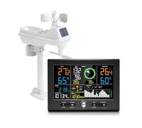 Estación meteorológica con termómetro digital, sensor de velocidad y dirección del viento, temperatura e higrómetro for el hogar y el jardín.