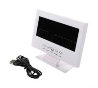 Estación meteorológica digital con control de voz - Termómetro higrómetro LCD grande para oficina en casa - Monitor de humedad de temperatura interior Pantalla de reloj negro (blanco)
