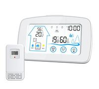 Estación meteorológica Digital con pantalla táctil retroiluminada, medidor inteligente de temperatura y humedad, reloj meteorológico, detección de temperatura y humedad Pantalla grande(Bianco)