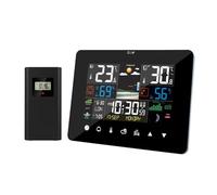 Estación meteorológica Digital inalámbrica, pronóstico interior/exterior con pantalla táctil, reloj de escritorio, medidor de temperatura y humedad
