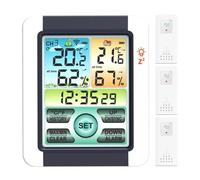 Estación Meteorológica, Digital Weather Station Clock Indoor Outdoor Weather Forecast Barometer Thermometer Hygrometer with Wireless Outdoor Sensor(One For Three)