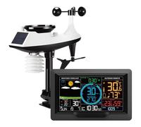 Estación Meteorológica, Estación meteorológica profesional multifuncional, reloj de pronóstico del tiempo con detección de temperatura, humedad, velocidad del viento y lluvia