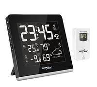 Estación meteorológica inalámbrica 9 Colores GreenBlue GB151 DCF VA LCD USB Sensor inalámbrico exterior, ideal para personas con problemas de visión.