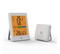 Estación meteorológica inalámbrica con pantalla digital grande, termómetro e higrómetro para interiores y exteriores, carcasa ABS impermeable, control táctil, interruptor °C/°F, sensores electrónicos