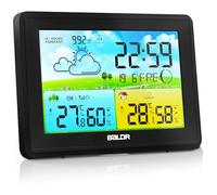 Estación meteorológica inalámbrica con sensor exterior, temperatura interior y exterior/humedad, estación meteorológica inalámbrica con previsión meteorológica, barómetro y fase lunar, pantalla
