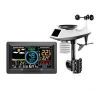 Estación meteorológica inalámbrica con sensor exterior, termómetro digital higrómetro, pronóstico en tiempo real, monitor UV de lluvia y viento, reloj despertador de repetición, alcance de 100 m (A)