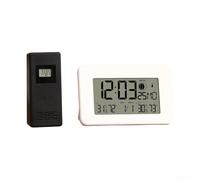Estación meteorológica inalámbrica con soporte multisensor para humedad de temperatura interior y exterior, predicción del tiempo y reloj WWVB (blanco)
