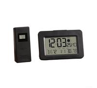 Estación meteorológica inalámbrica con soporte multisensor para humedad de temperatura interior y exterior, predicción del tiempo y reloj WWVB (negro)