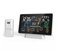 Estación meteorológica, pantalla de 7,5 pulgadas, Sensor inalámbrico for interiores y exteriores, termómetro, higrómetro, medidor de humedad, pronóstico del tiempo Pantalla grande